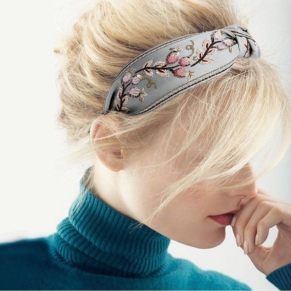 Accessories - Elegant Knotted Headband blue print